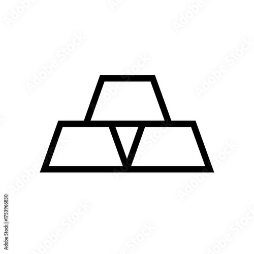 Vector Gold Bar Icon – Precious Metal Symbol for Wealth, Finance, Banking, Treasure, Investment, and Luxury Design