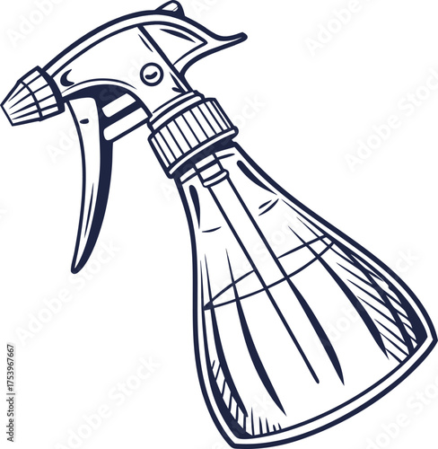 hand drawn spray bottle vector illustration