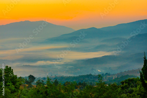 sunrise in the mountains