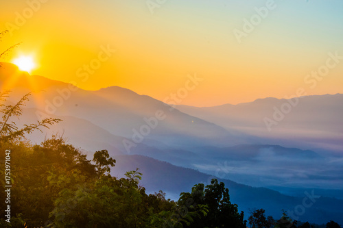 sunrise in the mountains