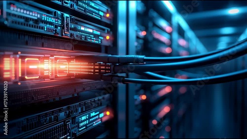 Submarine Fiber Optic Cable Data Center System.