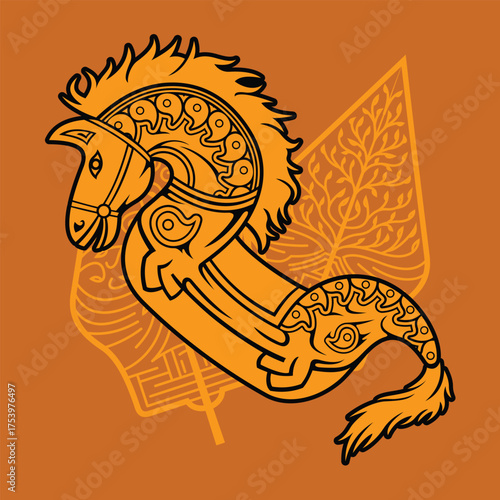 Jaran Kepang Kuda Lumping Traditional Indonesia Javanese Culture Dance Bamboo Horse Equipment Outline  Silhouette