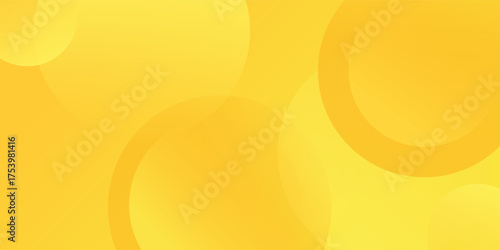 Bright yellow abstract background with soft gradient circular shapes. Modern warm sunshine concept for banner, poster, website, summer design, energy template, cheerful minimalist geometric art. Eps10