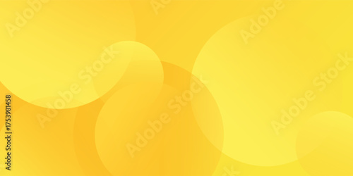 Bright yellow abstract background with soft gradient circular shapes. Modern warm sunshine concept for banner, poster, website, summer design, energy template, cheerful minimalist geometric art. Eps10