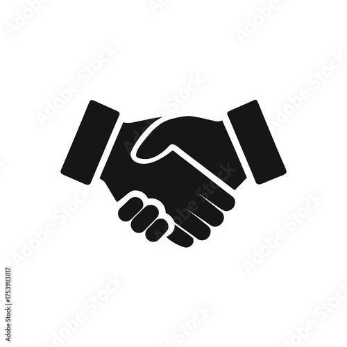 Two hands shaking in a business agreement on transparent background silhouette