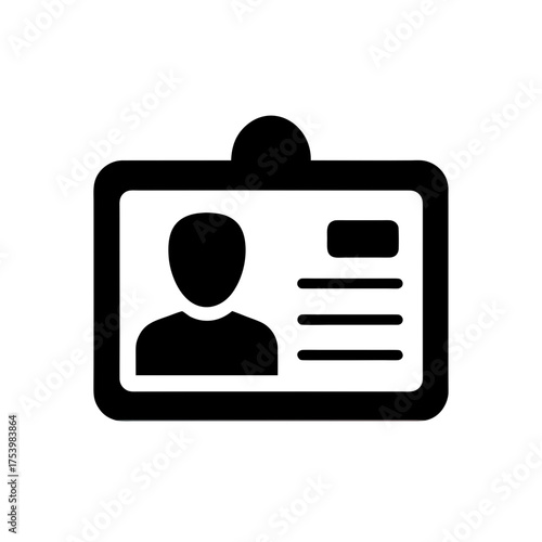 Identification card with a person icon here on transparent background silhouette