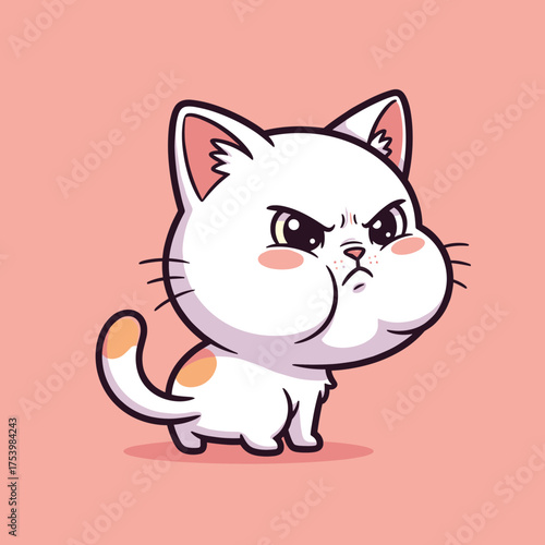 Angry orange and white cat with puffy cheeks, expressing extreme displeasure.