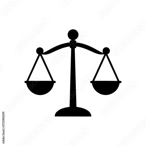 Illustration of a weighing scale in black on transparent background silhouette