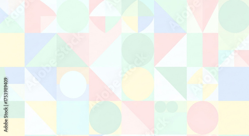 Pastel geometric pattern background with soft colors, creating a calm and modern design with smooth transitions and eyecatching visual appeal for various applications