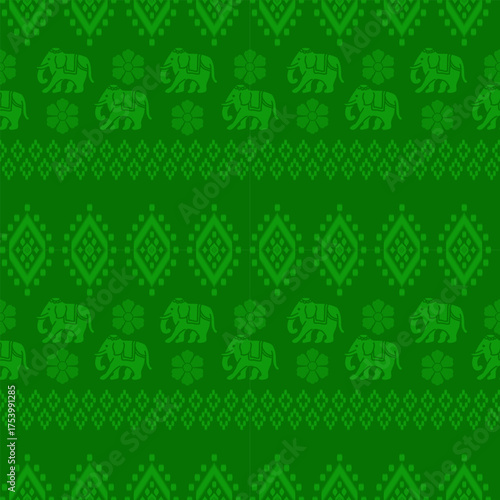 popular elephant pattern in asian style this elephant graphic is fashionable in thailand india and south east asia and this elephant and baby elephant can be for textile industry and any package 