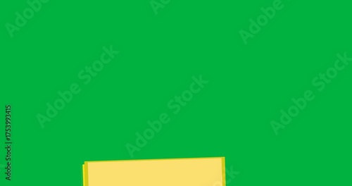 Digital animation of national bird day text over yellow banner against black background