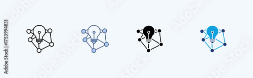 Deep Learning Multiple Icon Illustration Vector