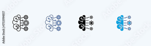Machine Learning Multiple Icon Illustration Vector