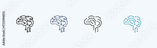 Neural Networks Multiple Icon Illustration Vector