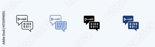 Natural Language Multiple Icon Illustration Vector