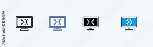Pattern Recognition Multiple Icon Illustration Vector