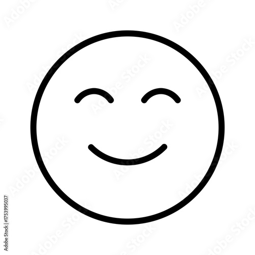 Vector black line icon for Smiling face