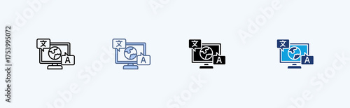 Machine Translation Multiple Icon Illustration Vector