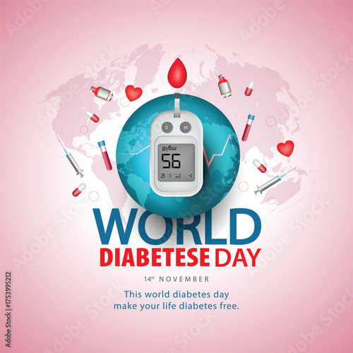 World Diabetes day. November 14,vector logo type icon. abstract Vector illustration