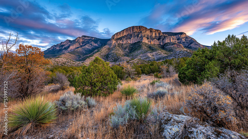 sunset over the mountains