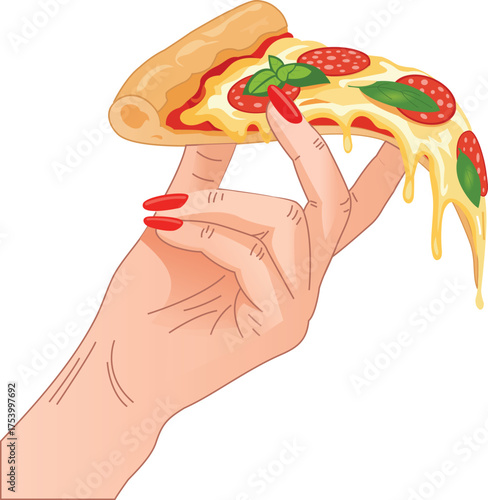 Cheesy Pizza Slice with Fresh Toppings