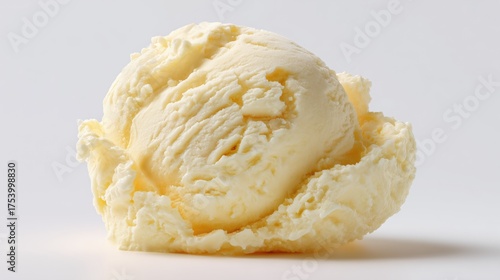 Efficiency and continuous learning in business development with a simple vanilla ice cream on white background