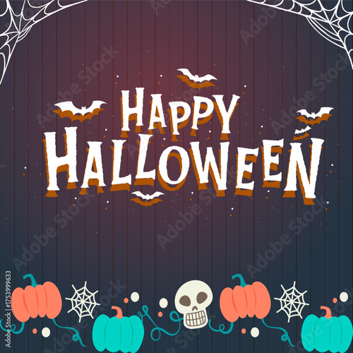 design vector Happy Halloween Festive Greeting Card logo design 