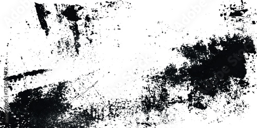 Black grunge grain scratched texture with black and white rough vintage distress surface.