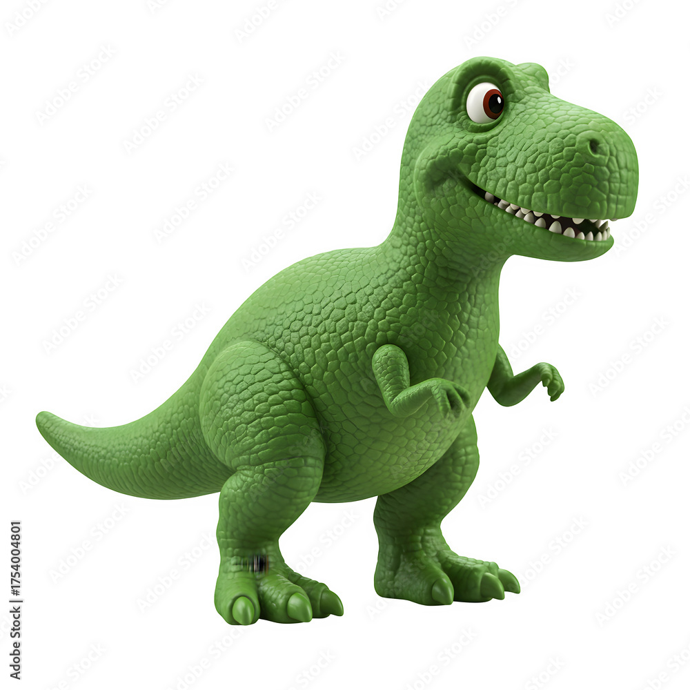 Fototapeta premium Green Dinosaur Toy Isolated on White or Transparent Background