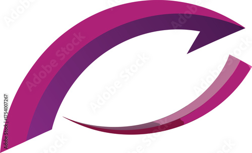 Abstract deep violet curved semi circle arrow vector illustration eps