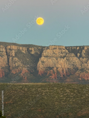 Sedona Arizona View from Mountain Summit – Scenic Red Rock Desert Landscape and Valley Below