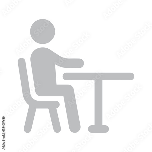 Sitting at a Table Icon
