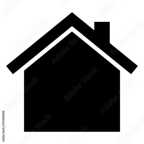 Minimalist House Icon for Real Estate  Property Listings Home Dwelling Building Housing Symbol