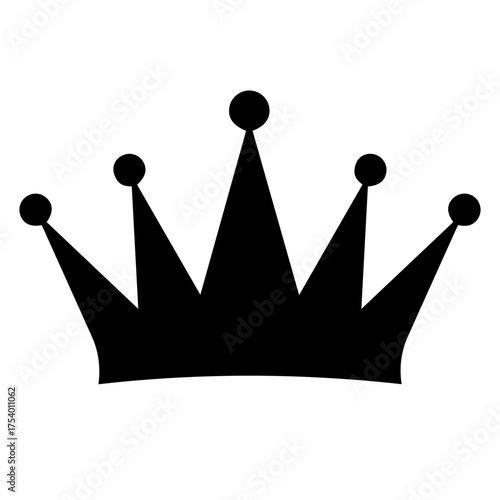 Elegant Black Crown Icon  Royal Power  Success Emblem for King Queen Monarchy Concepts Vector illustration