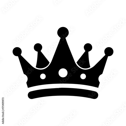 Elegant Black Crown Icon Royalty King Queen Power Symbol Vector Element for Success  Luxury Design Vector illustration