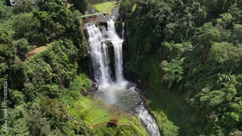 Tad yuang waterfall and landscape of natural in southern laos