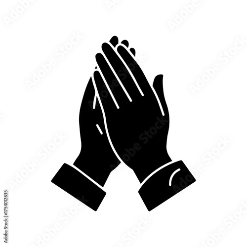 Praying Hands Icon Spiritual Symbol of Faith Devotion  Gratitude Mindfulness  Hope Gesture Vector illustration