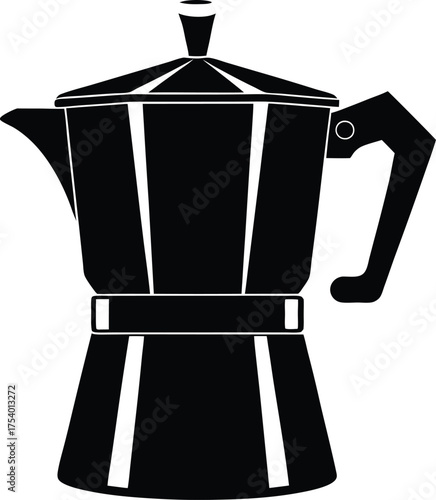 Coffee maker Black vector silhouette