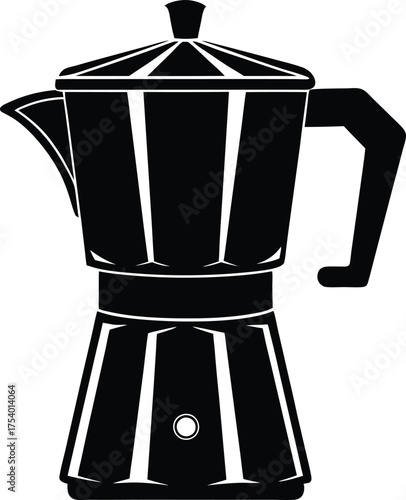 Coffee maker Black vector silhouette