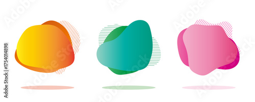 ふにゃふにゃ　カラフルなグラデーションの流体シェイプ　抽象的なフレームセット
Squishy colorful gradient fluid shapes abstract frame set