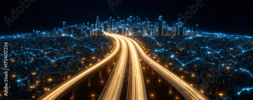 Global Stock Market Boosting Mega Infrastructure Project: Impressive Wide Shot View