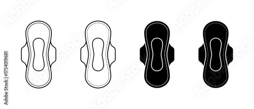 Feminine hygiene pad icon isolated on white background