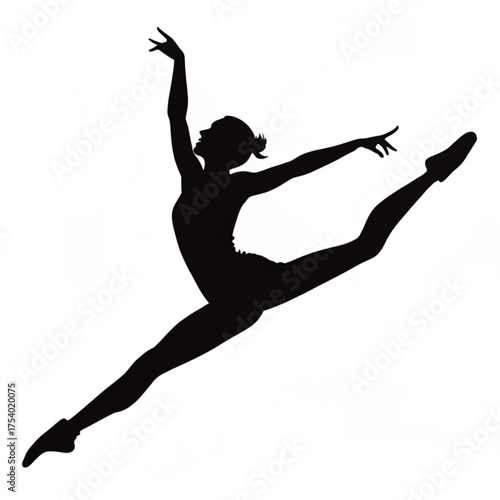 Graceful Ballet Jump Silhouette