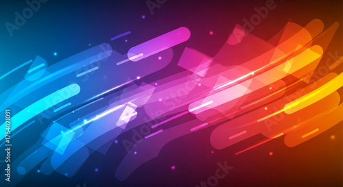 Dynamic abstract background with colorful geometric shapes creating a vibrant and modern design for digital projects and creative presentations