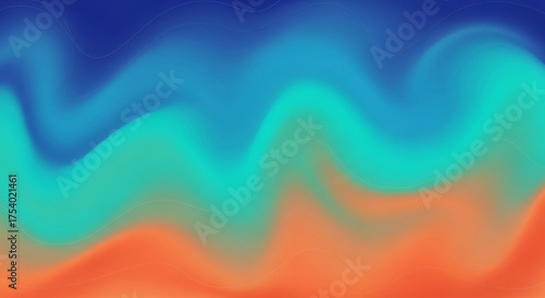 A captivating abstract background showcasing a gradient of deep blue, turquoise, and warm orange, evoking a sense of tranquility and natural beauty