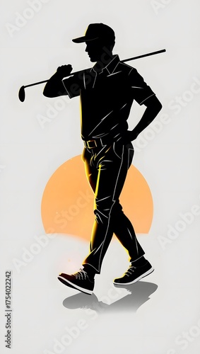Vector illustration of a sport player silhouette