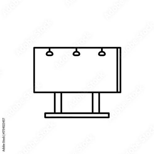 Billboard Advertising Sign Vector Icon, Outdoor Marketing Display Board Illustration, Commercial Banner Graphic Design