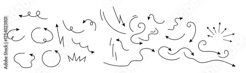  lines arrow curves for cartoon effect icons illustration 