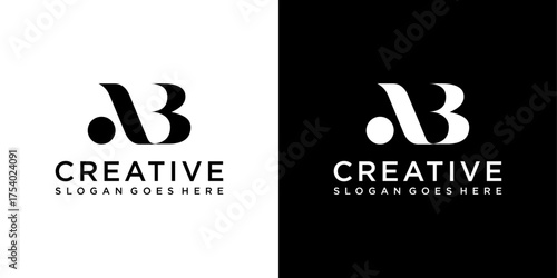 AB or BA initial letter logo design vector template