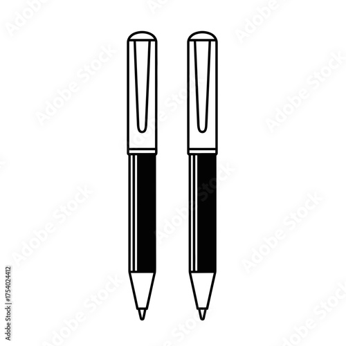 set of pens isolated